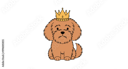 Cute dog wearing a crown.