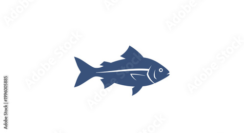 Dark blue fish with white stripe.