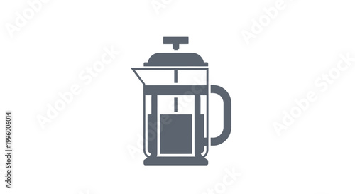 French coffee press brewing device.