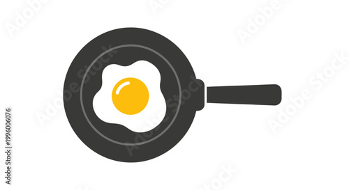 Fried egg in a pan.