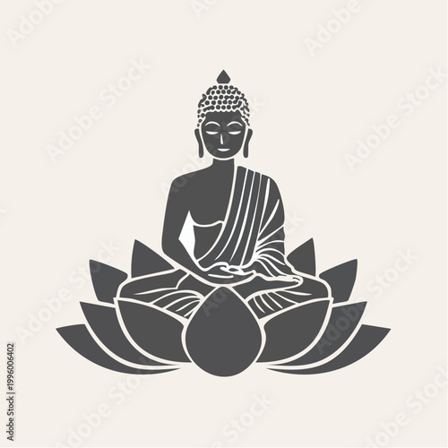 Buddha meditating on a lotus flower