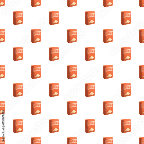 Repeating sugar box illustration creating a seamless pattern