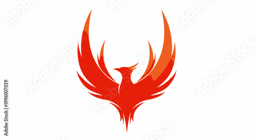 Minimalist Rising Phoenix Flame Logo Vector
