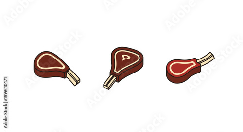BBQ Lamb Chops Line art vector soft abstract artistic illustration