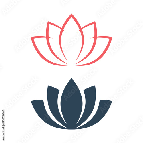 Lotus icons set, harmony symbol vector trendy design template illustration.