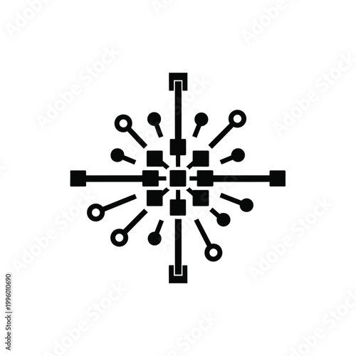 Black and white gear icon.