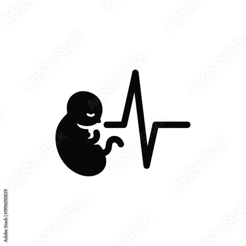 Baby Fetal Heartbeat Icon.