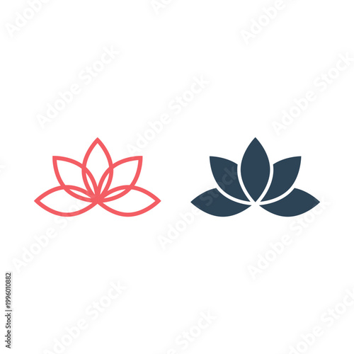 Lotus icons set, harmony symbol vector trendy design template illustration.