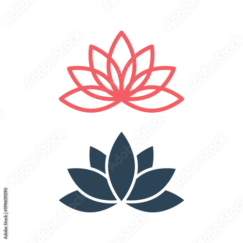 Lotus icons set, harmony symbol vector trendy design template illustration.