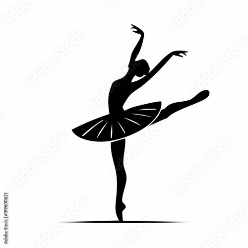 Silhouette of a ballerina in a graceful pose