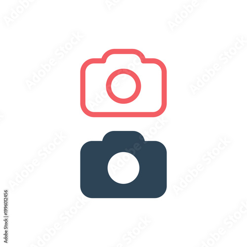 Camera photography icons set logo template vector design.