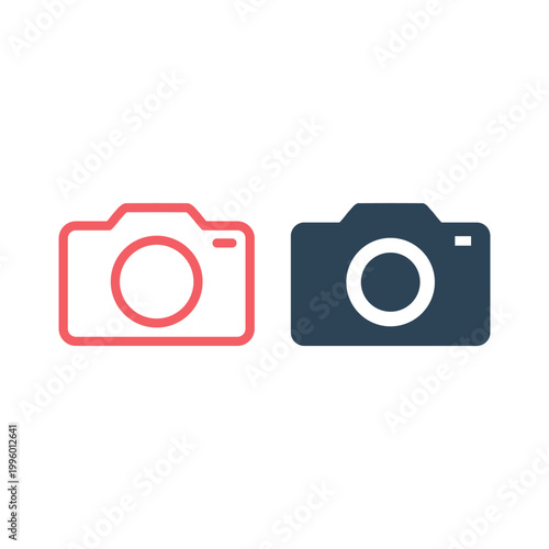 Camera photography icons set logo template vector design.