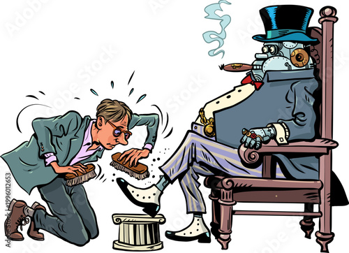 Robot Master. Artificial intelligence gains power over humans. Problems finding a job.