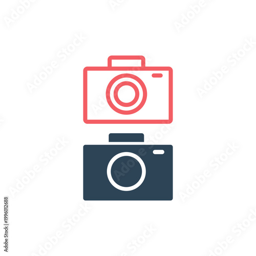 Camera photography icons set logo template vector design.