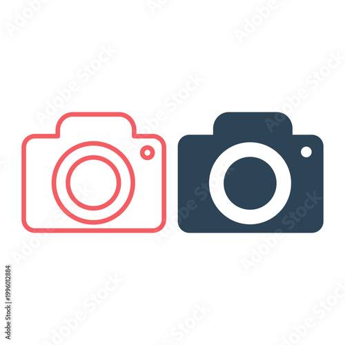 Camera photography icons set logo template vector design.