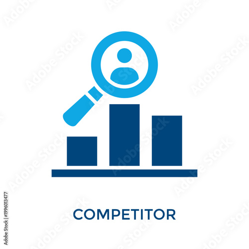 Competitor Icon Dual Tone Style. Vector Illustration For Graphic Design