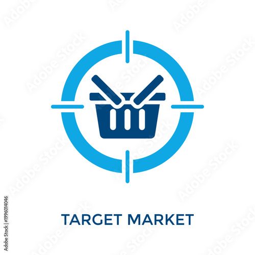 Target Market Icon Dual Tone Style. Vector Illustration For Graphic Design