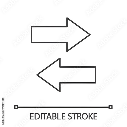Free Download Horizontal swap linear icon. Thin line illustration. Exchange arrows. Horizontal flip. Contour symbol. Vector isolated outline drawing. Editable stroke - GFXLoad
