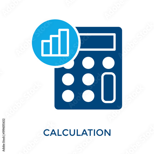 Calculation Icon Dual Tone Style. Vector Illustration For Graphic Design