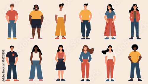 A friendly illustration of a man in casual attire. Perfect for depicting everyday life, personal style, or approachable characters in marketing and we