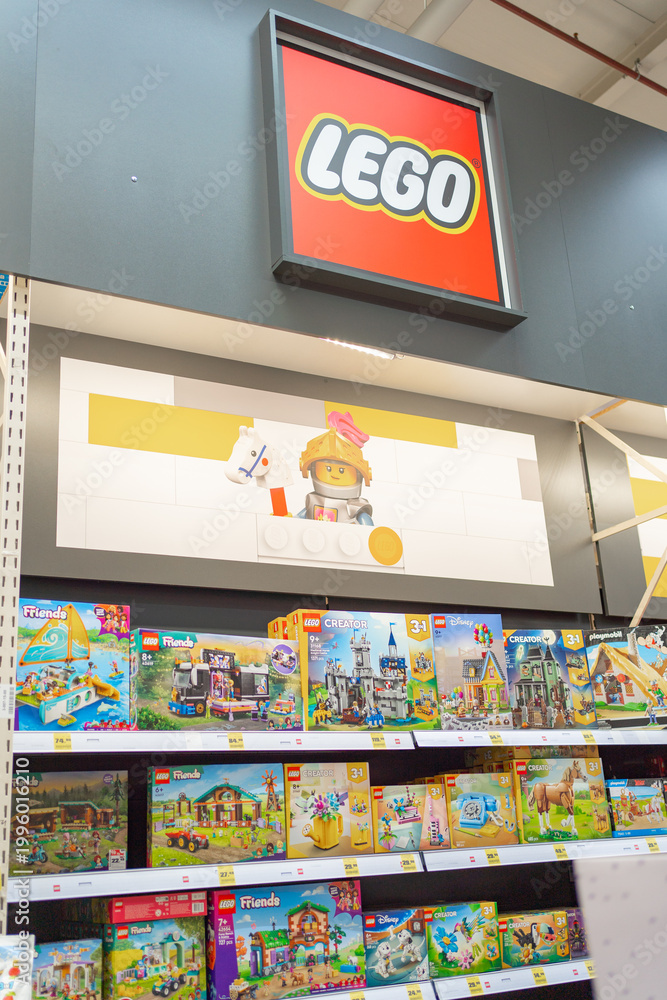 Obraz premium Bad Hersfeld, Germany, 04.21.2026: Retail Shop with Toys, lego