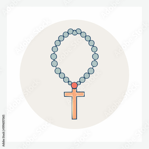 Rosary Beads with Cross Icon