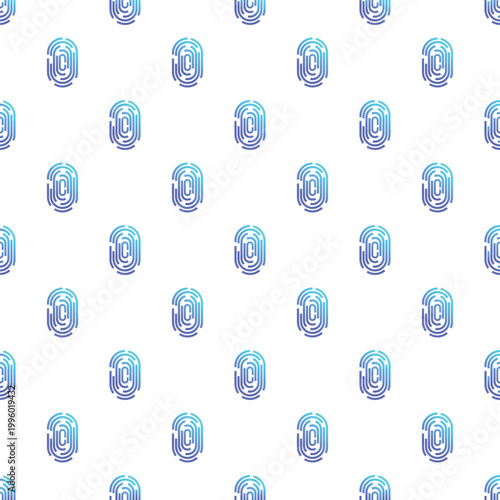 Seamless pattern with blue gradient fingerprints representing digital identity and biometric technology