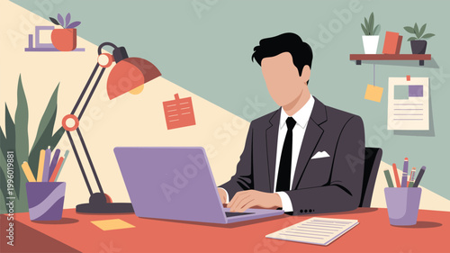 businessman working on laptop