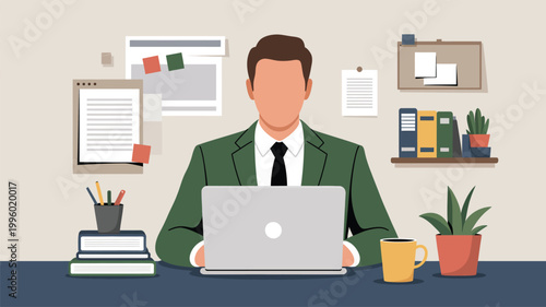 businessman working on laptop