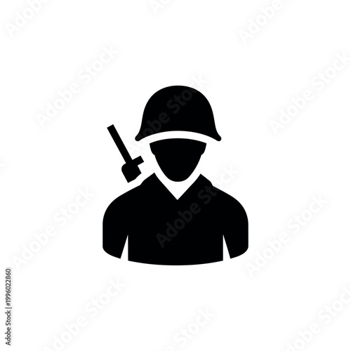 Soldier Icon with Rifle.