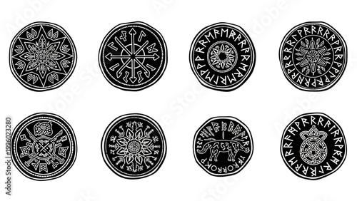 Ancient Rune Coins and Symbols Collection
