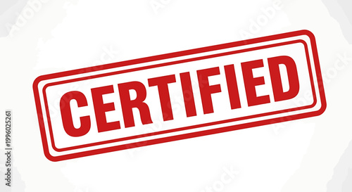 Red certified stamp on white background for approval and verification purposes