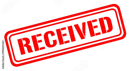 Red Received stamp seal on white background for approval or confirmation purposes
