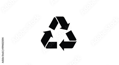 A black recycling symbol consisting of three chasing arrows