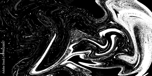 abstract monochrome liquid marble pattern vector illustration with smooth fluid swirls and elegant black and white organic texture design