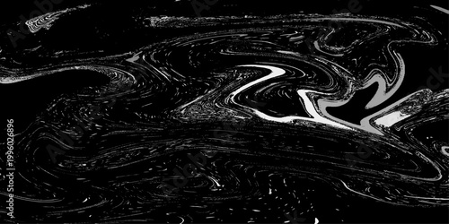abstract monochrome liquid marble pattern vector illustration with smooth fluid swirls and elegant black and white organic texture design