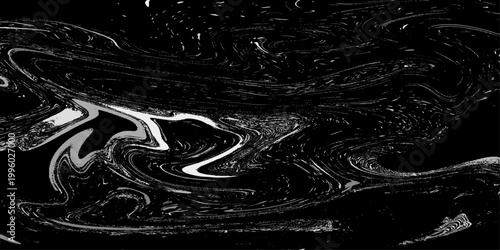 abstract monochrome liquid marble pattern vector illustration with smooth fluid swirls and elegant black and white organic texture design