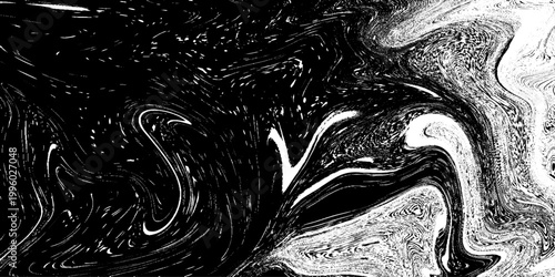 abstract monochrome liquid marble pattern vector illustration with smooth fluid swirls and elegant black and white organic texture design