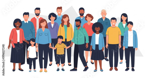 Diverse Group of People Standing Together in Unity.