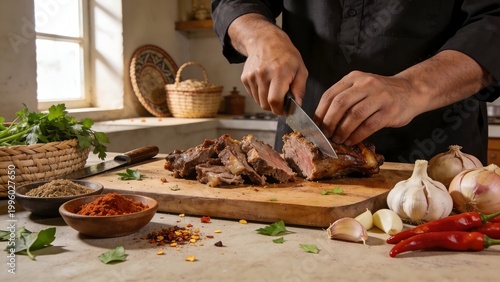 Hands Cooking Meat Texture Clean Commercial Frame