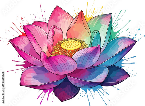 lotus water color style for happy vesak day