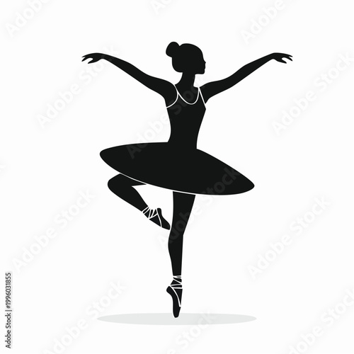 Silhouette of a ballerina in a graceful pose