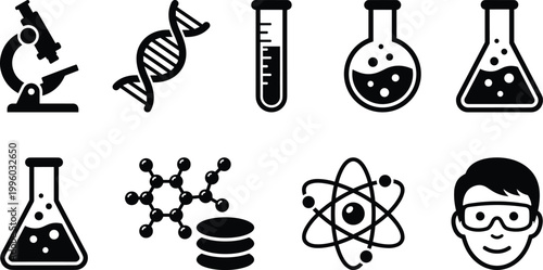 Collection of black and white line icons representing healthcare medical services hospital equipment and wellness