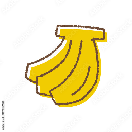 手描きのシンプルなバナナ