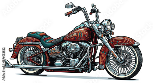 Chicano style motorcycle cartoon vector image