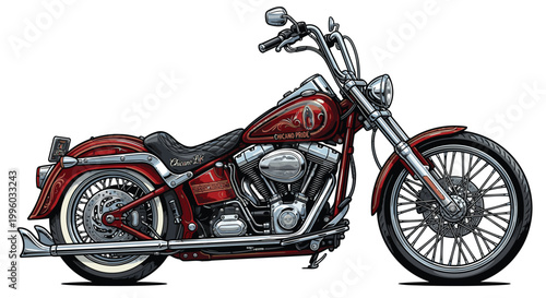 Chicano style motorcycle cartoon vector image
