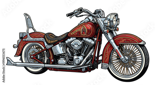 Photos Chicano style motorcycle cartoon vector image | Motorrad im Chicano-Stil, Cartoo