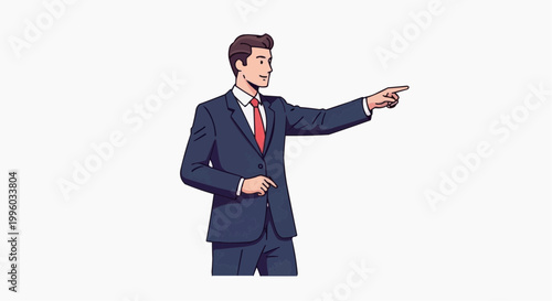 vector illustration of a business leader explaining or pointing at something