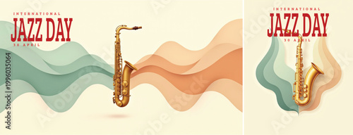 Elegant international jazz background, international jazz day background for social media, website template