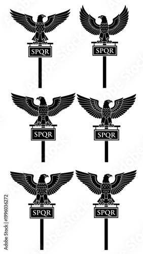 Roman Eagle Standard SPQR Aquila Symbol Vector Illustration